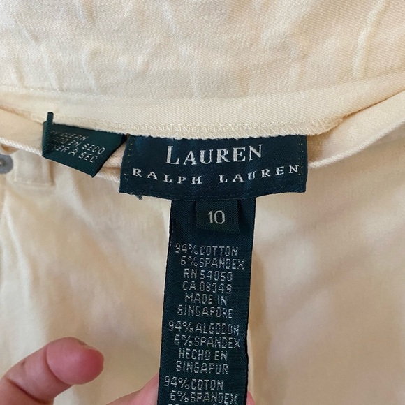LAUREN RALPH LAUREN CLASSIC BUTTER YELLOW COTTON PANTS JEANS VINTAGE 90S - Picture 6 of 10